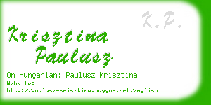 krisztina paulusz business card